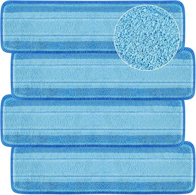 4 Almohadillas Mopa Microfibra Comp Bona 18pulg Azul