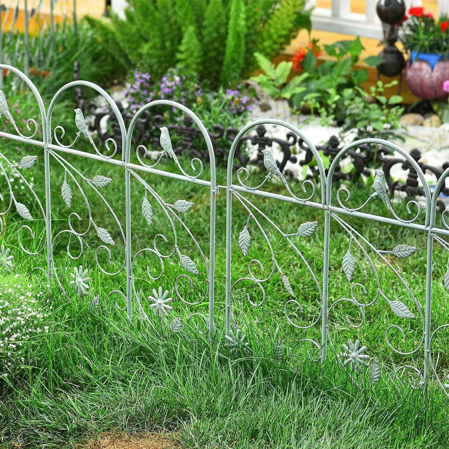 Borde valla jardín metal 25pulg x8ft estilo rústico