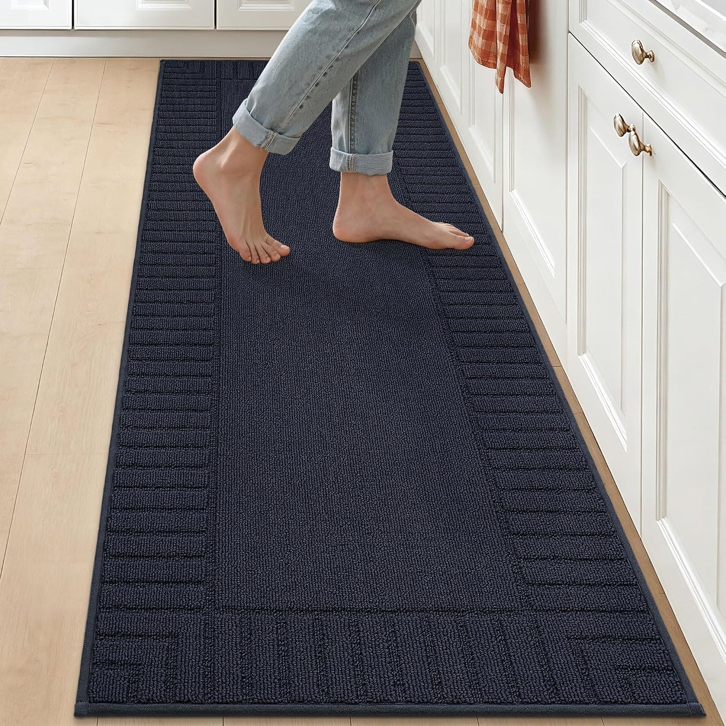 Tapete cocina antiderrap absorbente lavable azul 24x71pulg