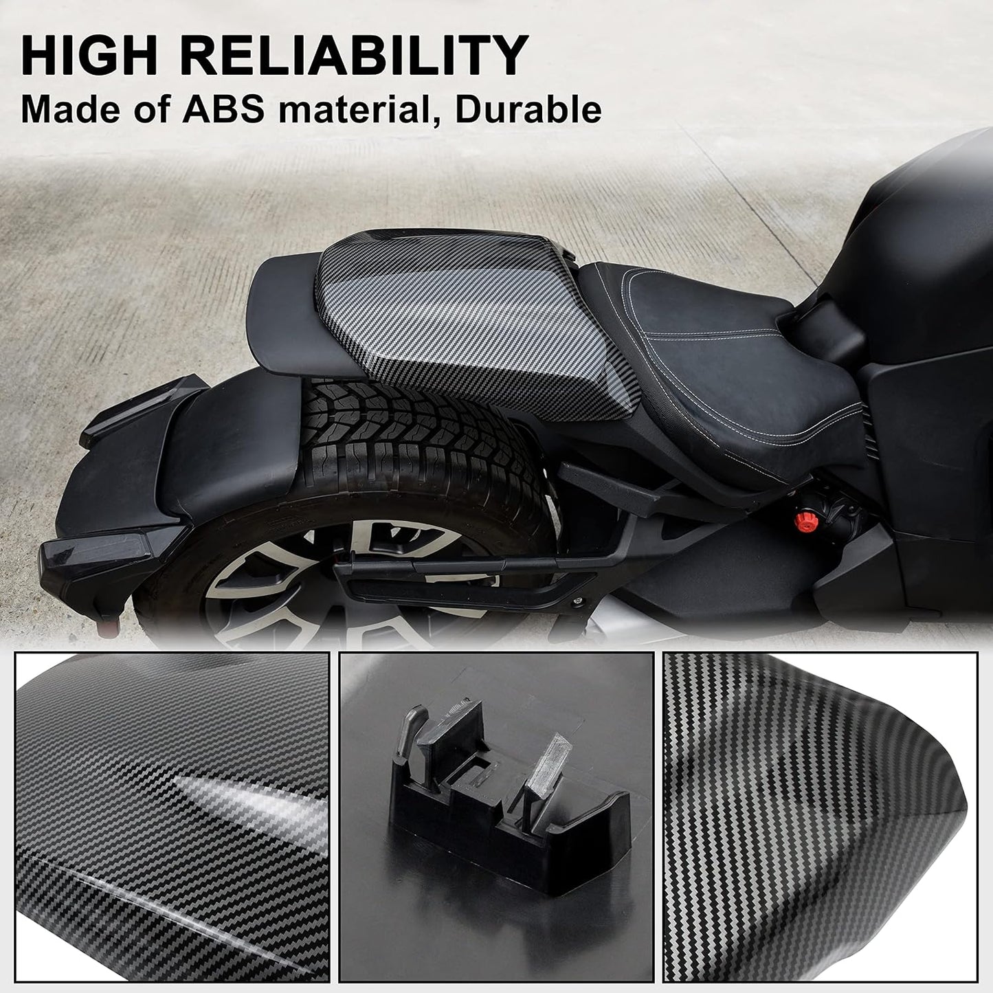 Cubierta asiento Can-Am Ryker 600-900 fibra carbono ABS