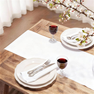Camino de mesa blanco 90 pulgadas decorativo impermeable lavable reutilizable