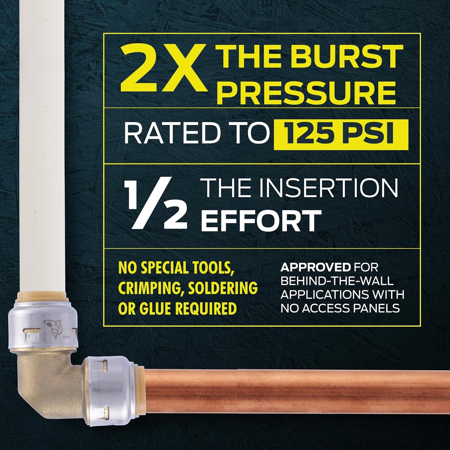 Válvula compresión 1/2x1/4 pulg latón PEX cobre CPVC