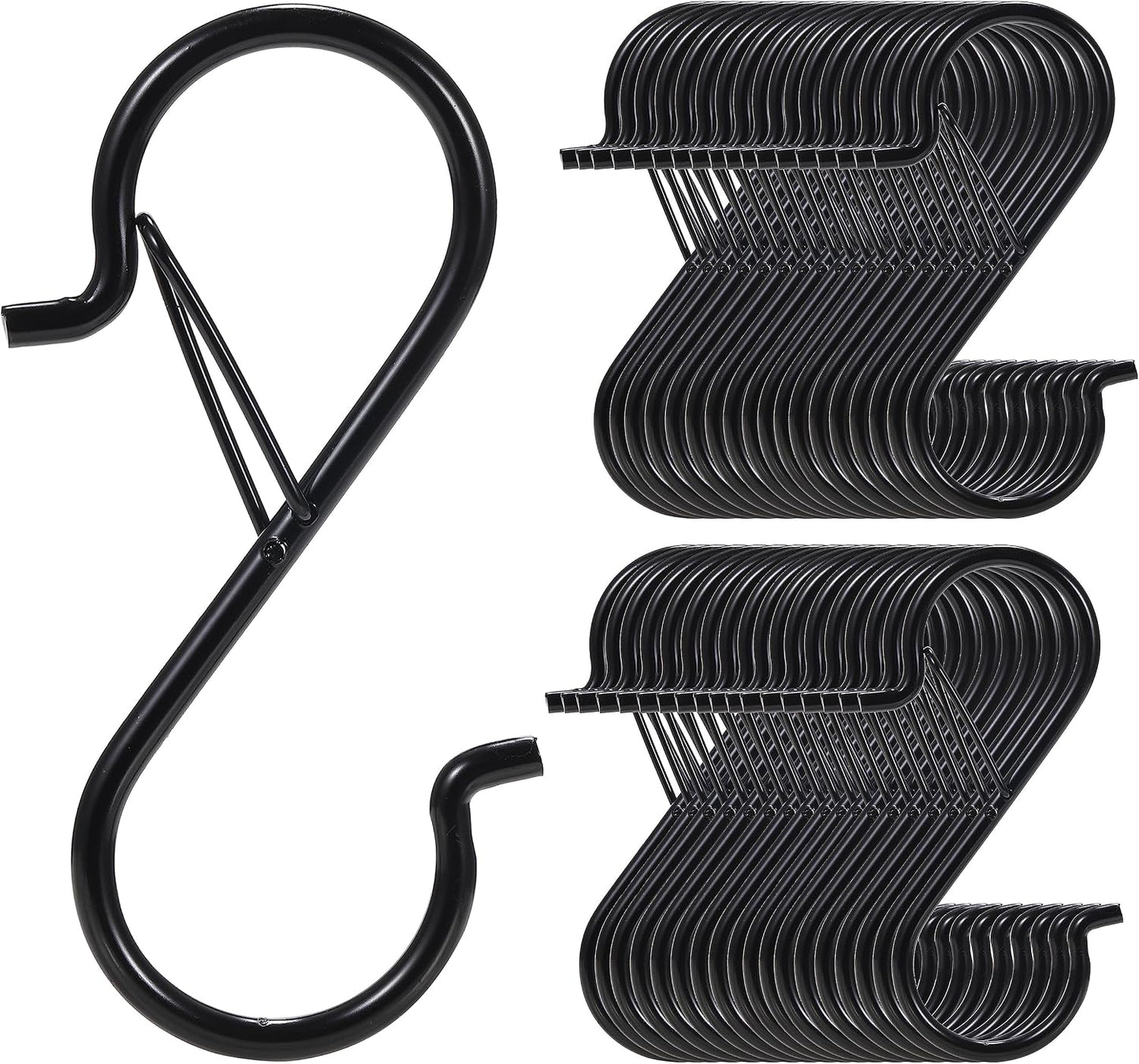 48 Pzas Ganchos S Acero Inox 3.5" para Utensilios Cocina