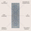 Alfombra pasillo 2x8ft texturizado Palazzo color azul marino