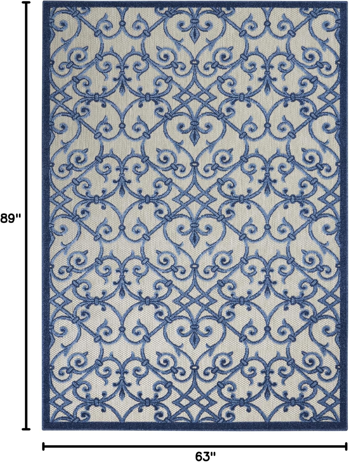 Alfombra pasillo moderna gris/azul 2x6ft