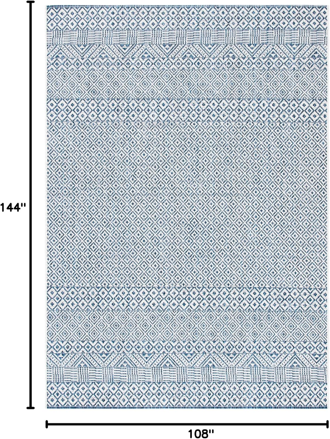 Alfombra lavable exterior 9x12ft azul y azul marino