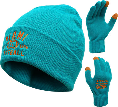 Gorro vintage calavera puños guantes cálidos