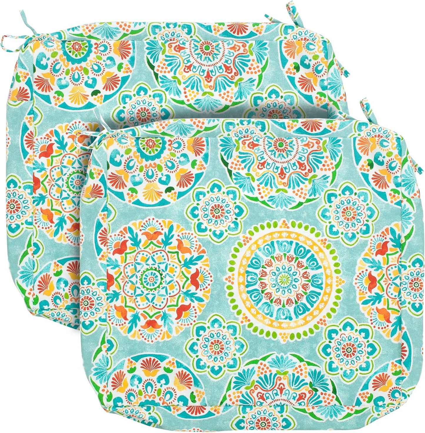 2 Fundas cojín patio 24x24" resistentes agua con cremallera