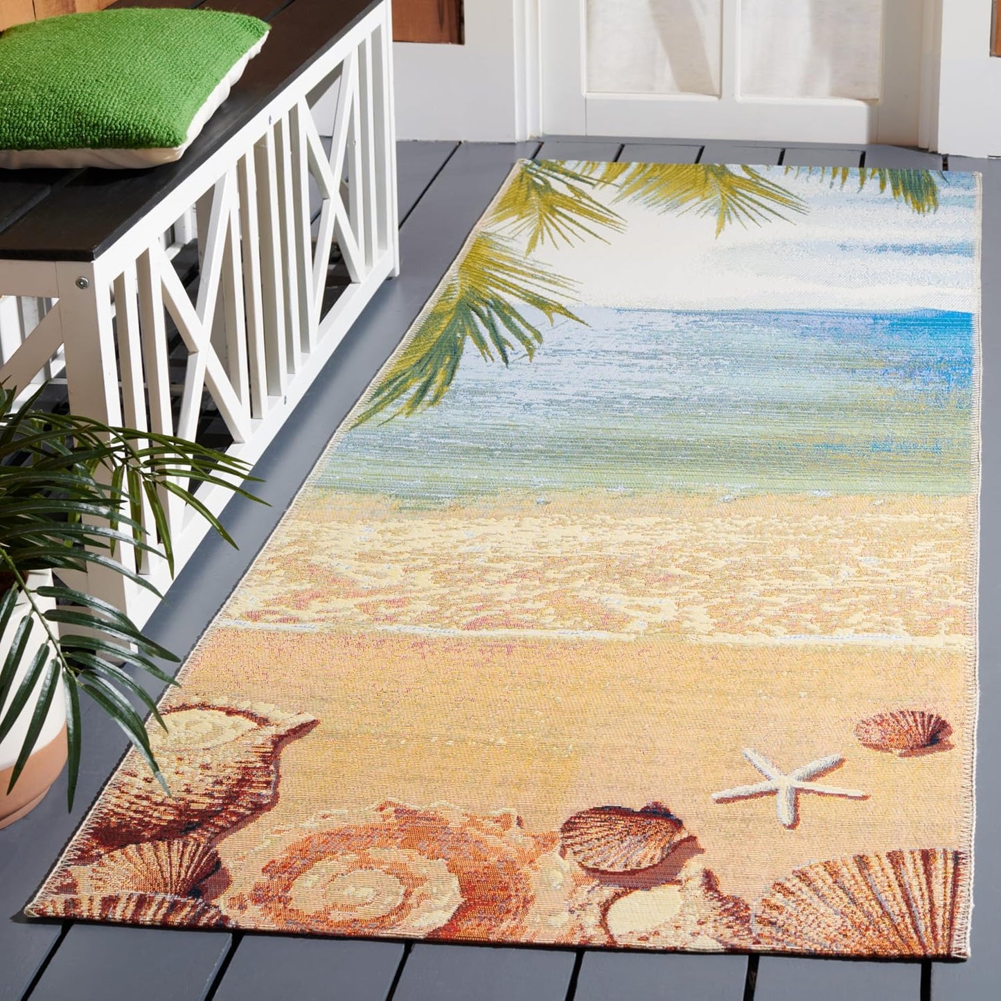 Alfombra pasillo 2ft8pulg x10ft5pulg conchas playa