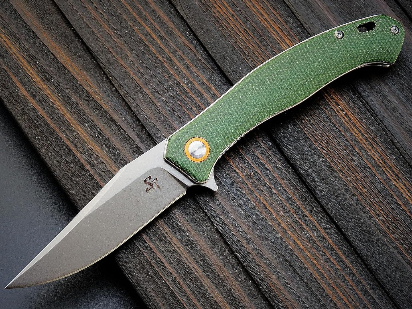 Cuchillo plegable D2 con mango Micarta EDC para acampar
