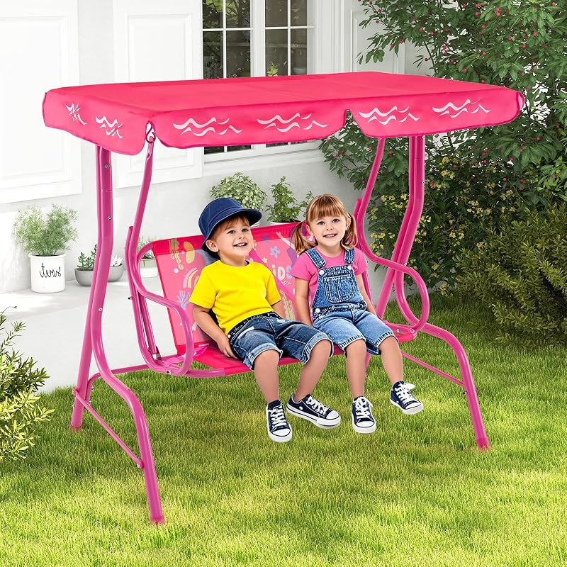 Columpio para niños con toldo y silla 2 plazas