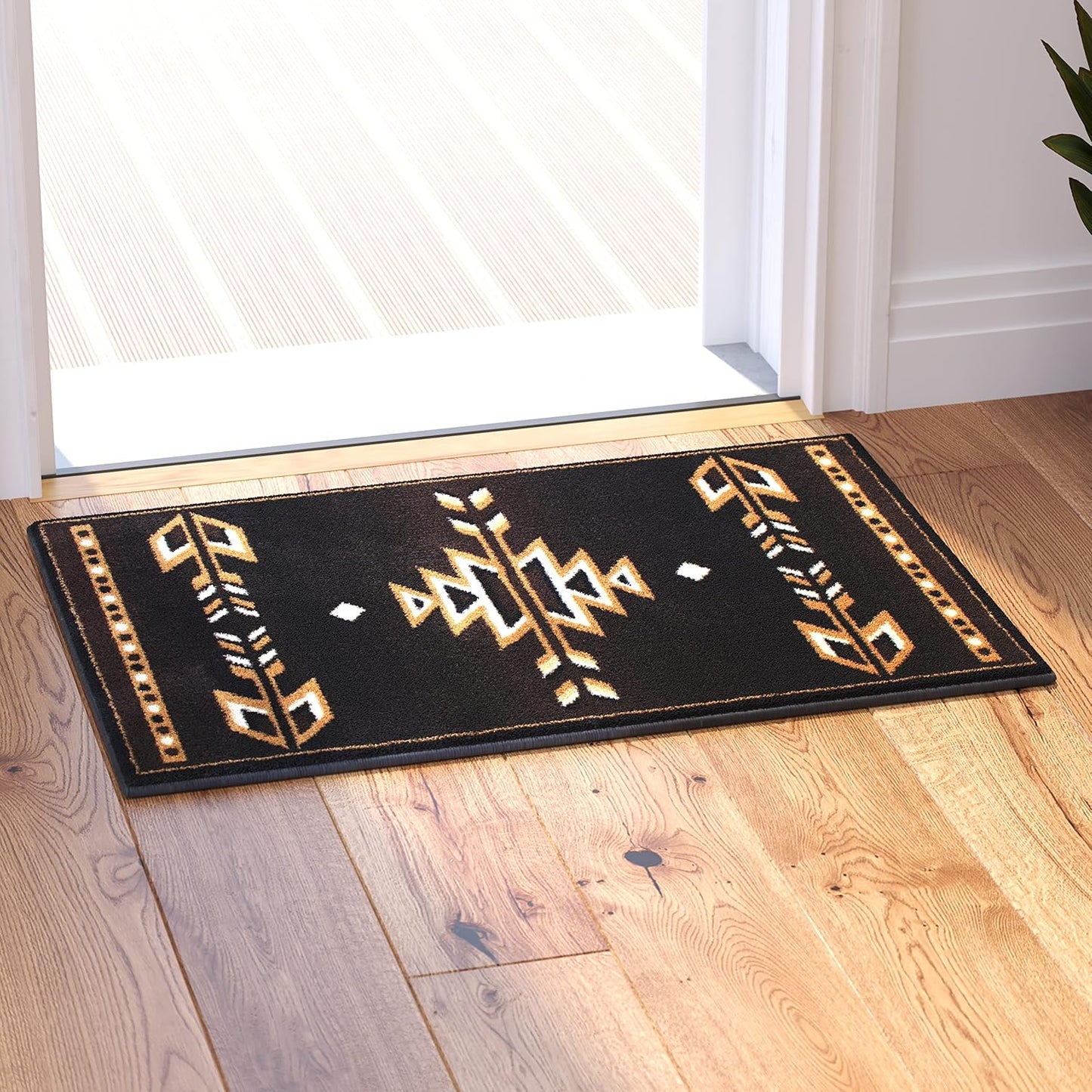 Alfombra estilo nativo suroeste 2x3ft marrón beige