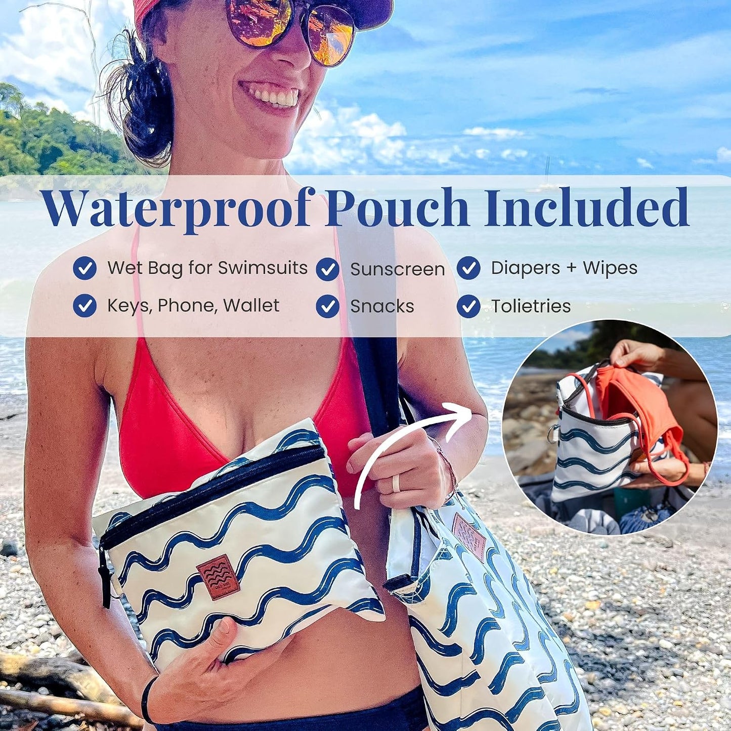 Bolsa playa plegable para mujer piscina crucero