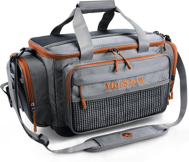 Bolsa aparejos pesca agua salada y dulce correa hombro gris