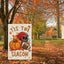 Bandera jardín otoño 12x18" doble cara calabaza fútbol