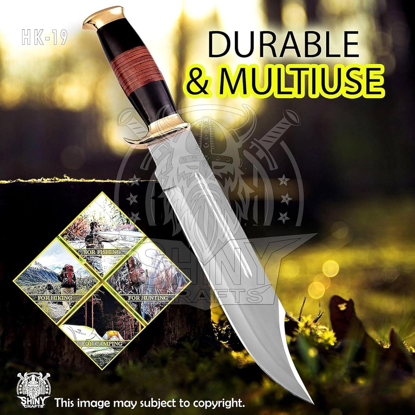 Cuchillo Bowie estilo cocodrilo para él camping