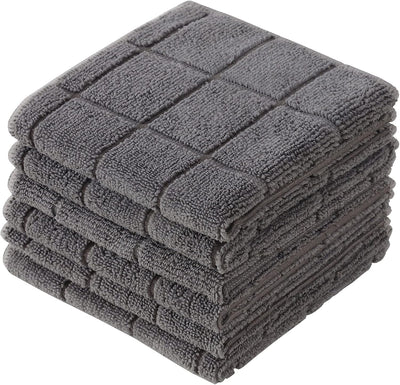 Set 6 trapos microfibra rizo 11x11pulg gris