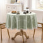 Mantel cuadros bohemio borlas verde 60pulg redondo