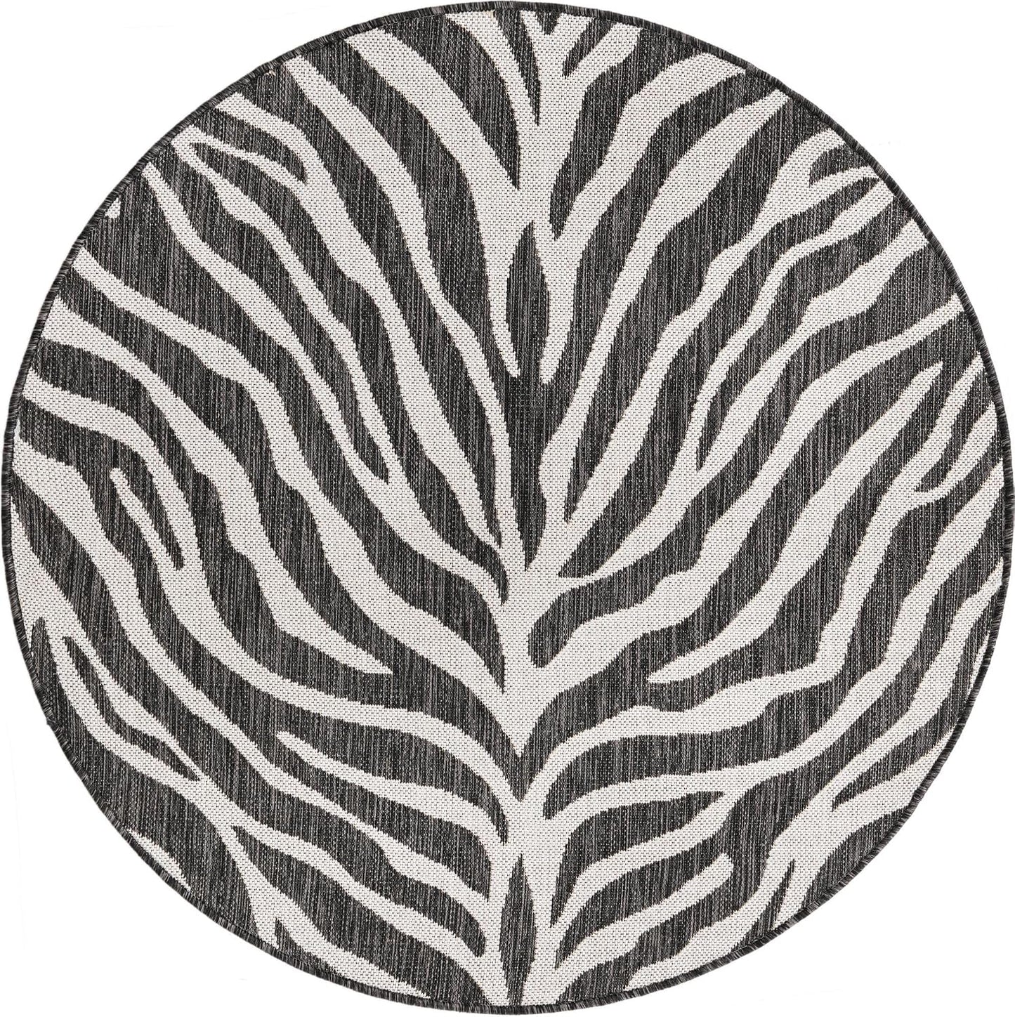 Alfombra Tsavo redonda 4ft1" blanco/negro