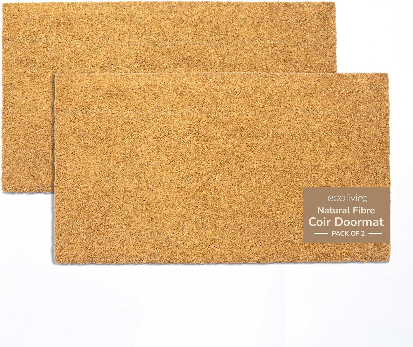 2 Tapetes Fibra Coco PVC Antiderrap Interior Exterior