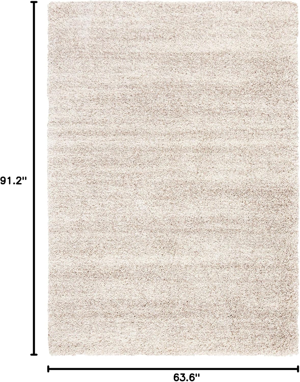 Alfombra sala 5'3x7'6 marfil beige moderna 2pulg