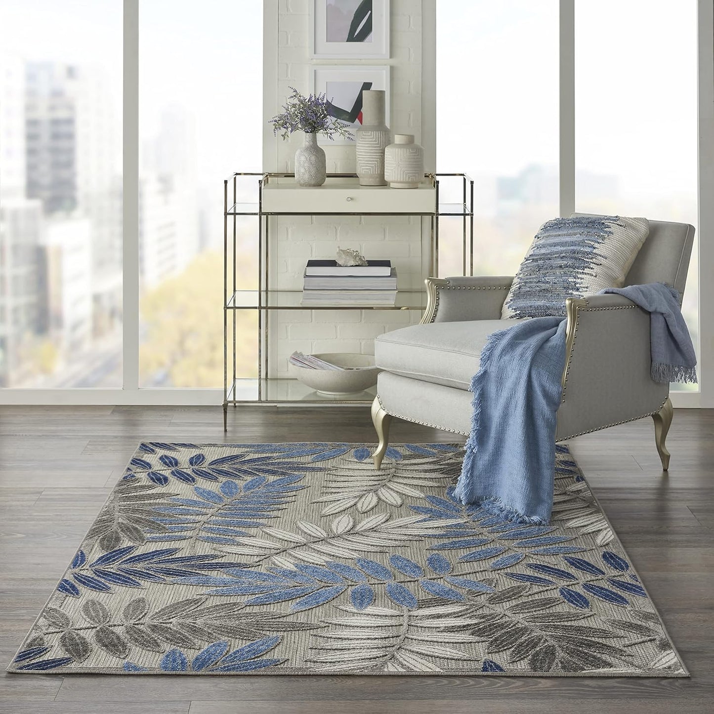 Alfombra interior exterior color gris