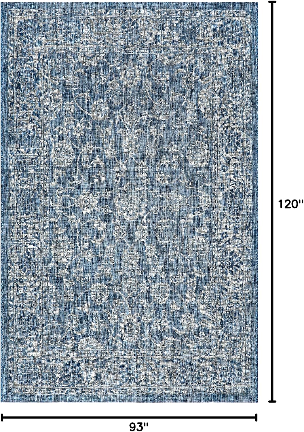 Alfombra bohemia texturizada 8x10ft azul marino/gris