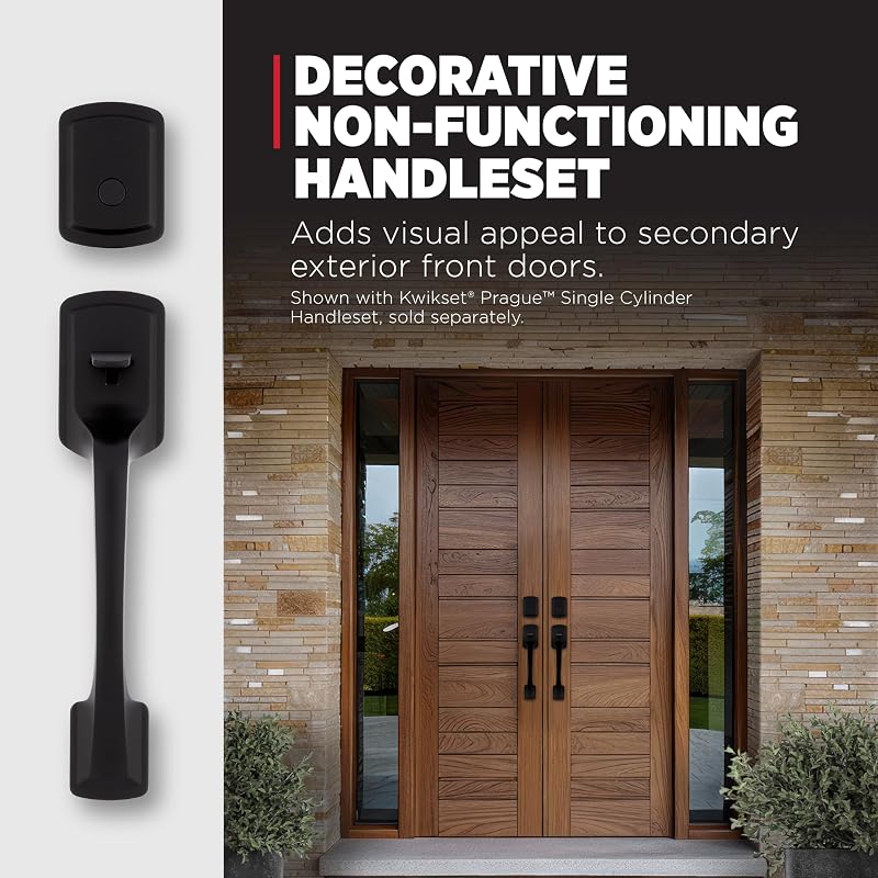 Set manija cerradura puerta delantera simulada negro mate
