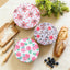 Cubiertas para tazón de pan set 5 tejido tela flores rojas
