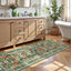 Alfombra pasillo estilo boho 2x6pulg color verde