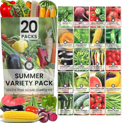 Semillas jardín verano 20 paquetes tomates calabaza melón hierbas