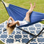 Hamaca doble acero 9ft 450lb funda transporte azul