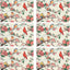 Juego de 6 manteles individuales de primavera con diseño acuarela flores pájaros cardenales
