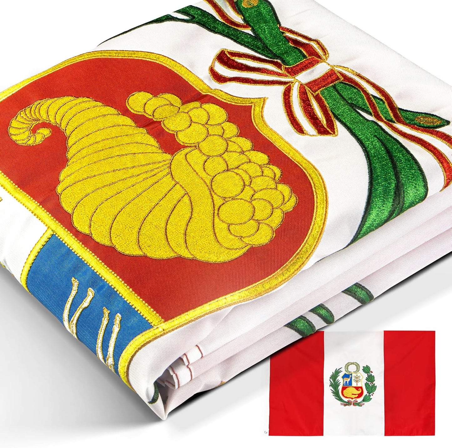 Bandera Perú 3x5ft rayas cosidas ojales latón