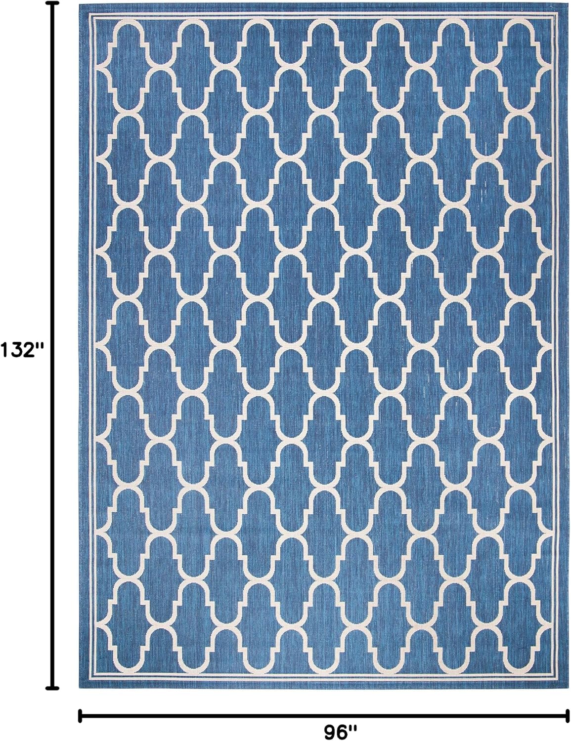 Alfombra lavable exterior 8x11pies azul y beige no pelusa