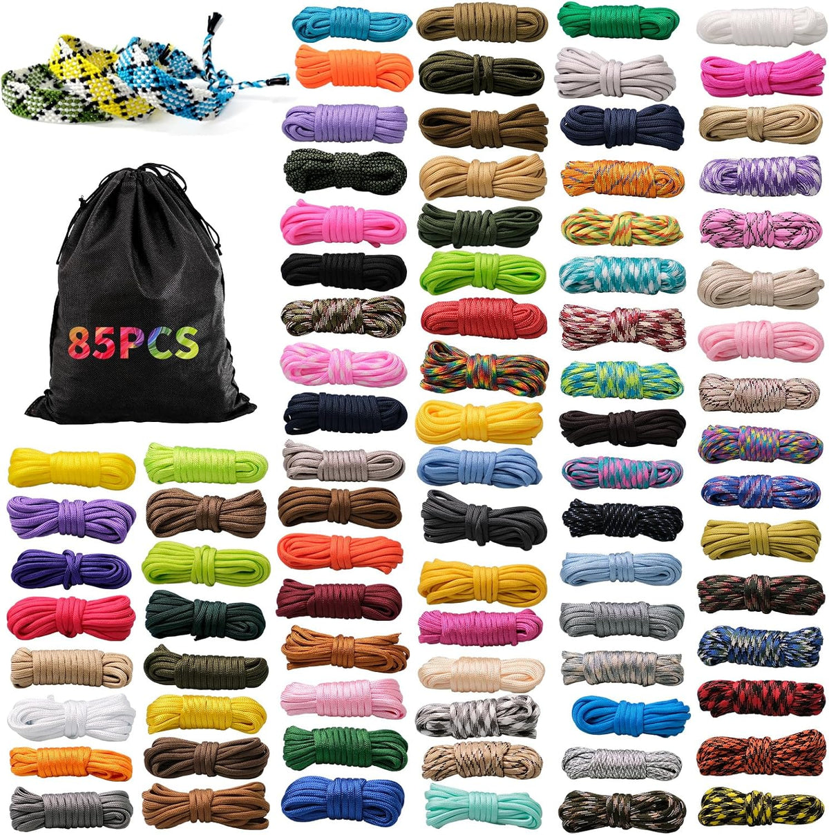 Juego 85 pzas cuerda paracaídas 10pies multifunción