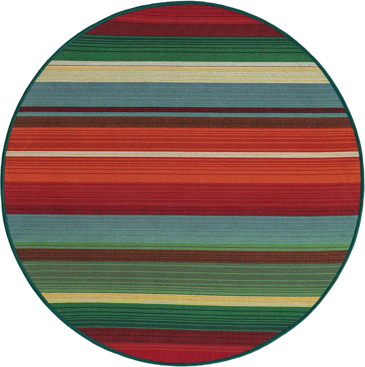 Alfombra redonda Jaco 3ft1" multicolor y azul claro