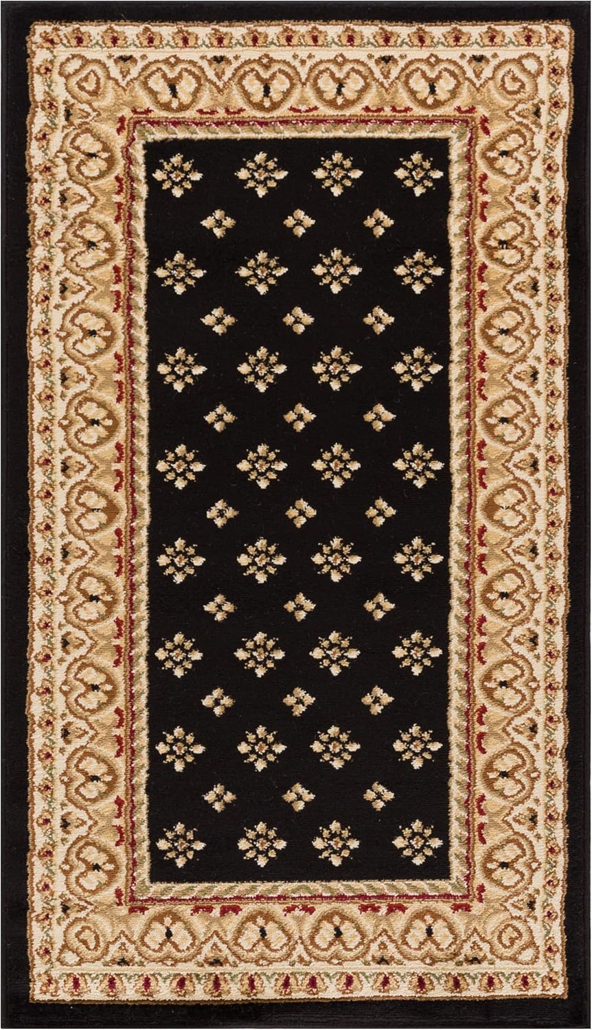 Alfombra tradicional negra 2ft3pulg x 3ft11pulg
