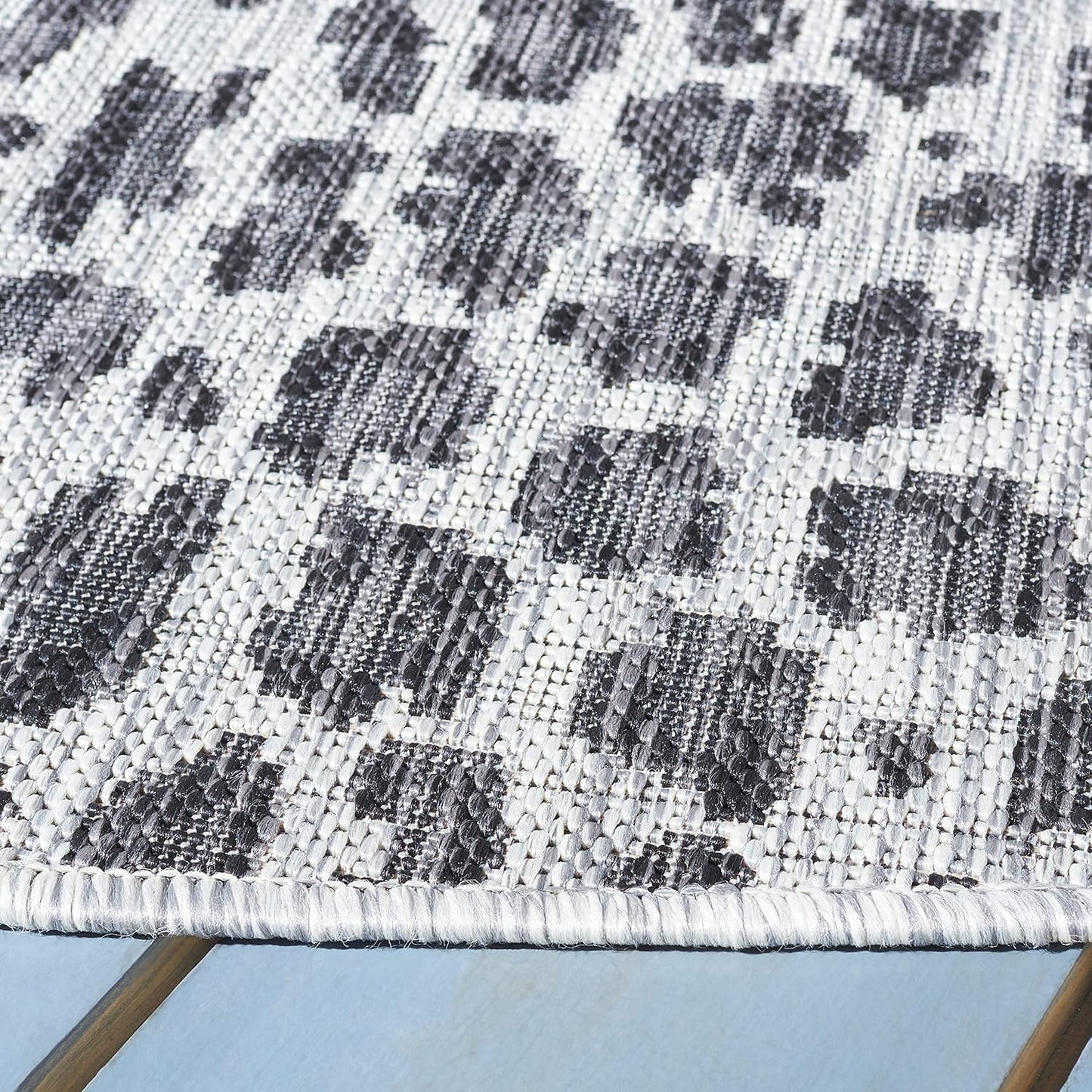 Alfombra lavable pasillo 2.3x14ft gris y negro Courtyard