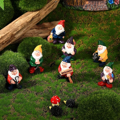 10 Accesorios Jardín Hadalas 7 Gnomos 2 Erizos 1 Hongos