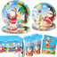 Vajilla navideña hawaiana 24 platos papel servilletas tazas