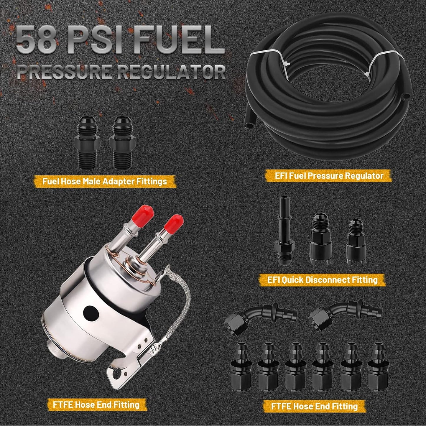 Kit adaptador inyección combustible 25" con filtro LS 12pzas