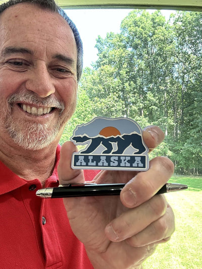 Imán PVC nevera Alaska oso grizzly