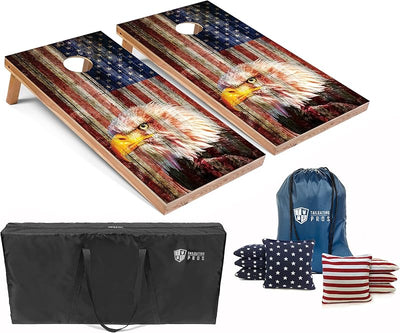 Tablas Cornhole 4x2 ft set 8 bolsas maíz funda transporte