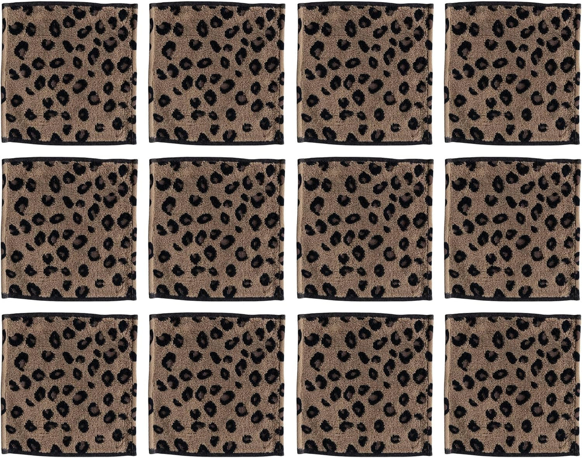 Toalla baño algodón terciopelo estampado leopardo