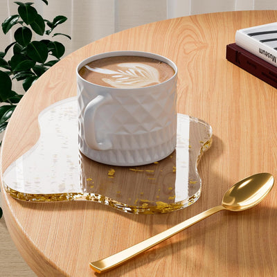 Posavasos acrílico nube transparente para café y mesa