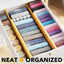 4 Pzas Separadores Cajones Bambú 17-22" Organización Ropa