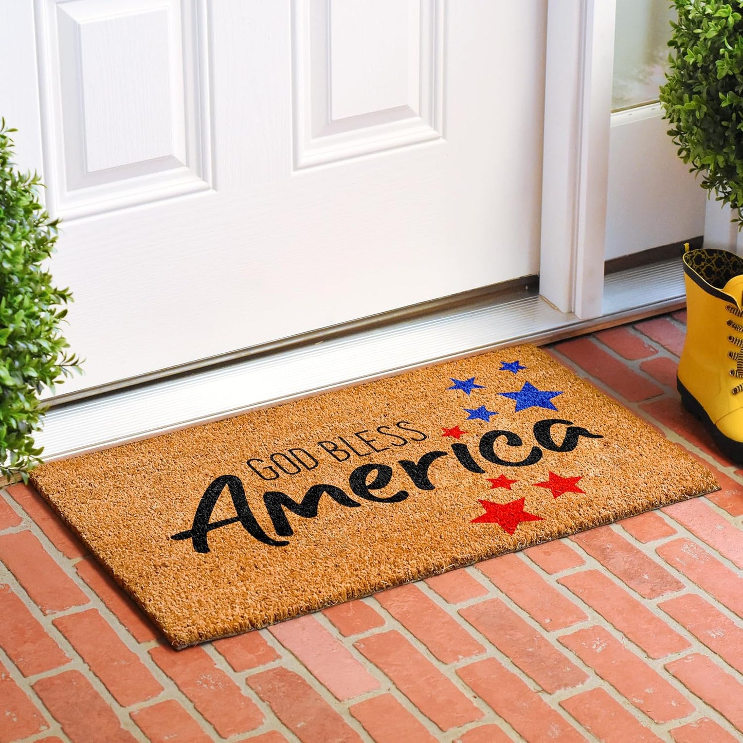Felpudo God Bless America 17x29"