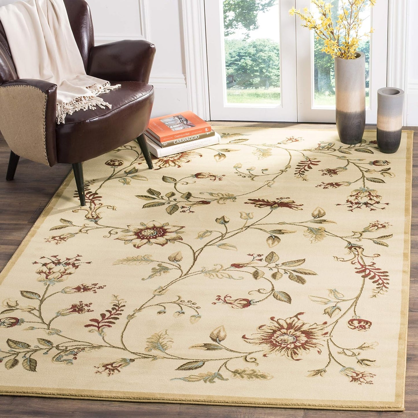 Alfombra cuadrada 5ft3pulg marfil y multicolor no se