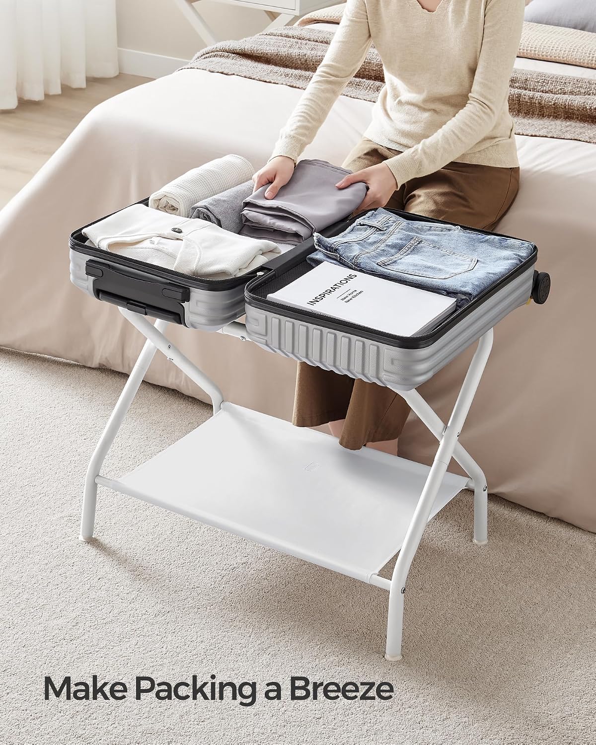Bastidor para maleta plegable con estante 27.2x15"